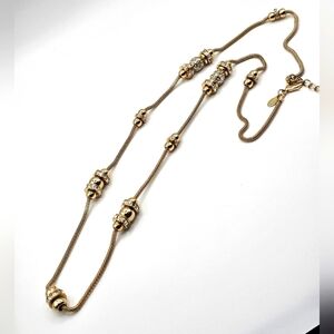 🌰 5/$40 🌰 CHICO'S Gold Pave Rhinestone Long Station Necklace